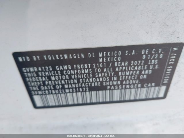 3VWCB7BU2LM031572 Volkswagen Jetta 1.4t R-line/1.4t S/1.4t Se