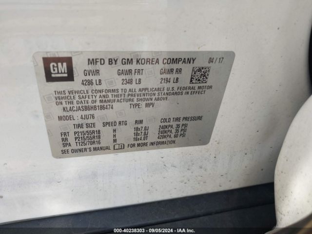 KL4CJASB6HB186474 Buick Encore Preferred