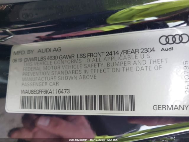 WAUBEGFF6KA116473 Audi A3 45 Premium