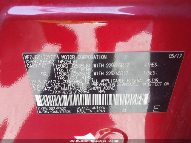 Toyota RAV4 LE 2017 JTMZFREV3HJ139964 Image 9