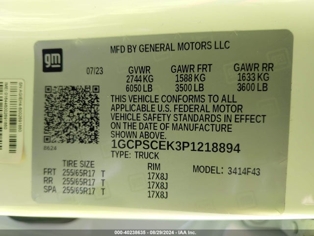 1GCPSCEK3P1218894 Chevrolet Colorado 2wd  Short Box Lt