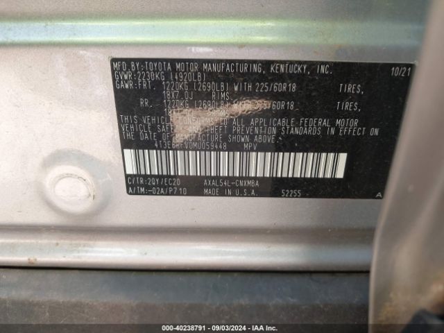 4T3E6RFV0MU059448 Toyota Rav4 Hybrid Xse