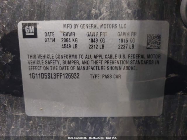 1G11D5SL3FF126932 Chevrolet MALIBU 2LT