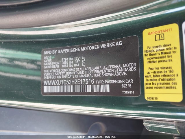 2017 MINI HARDTOP WMWXU1C53H2E17516 Photo 8