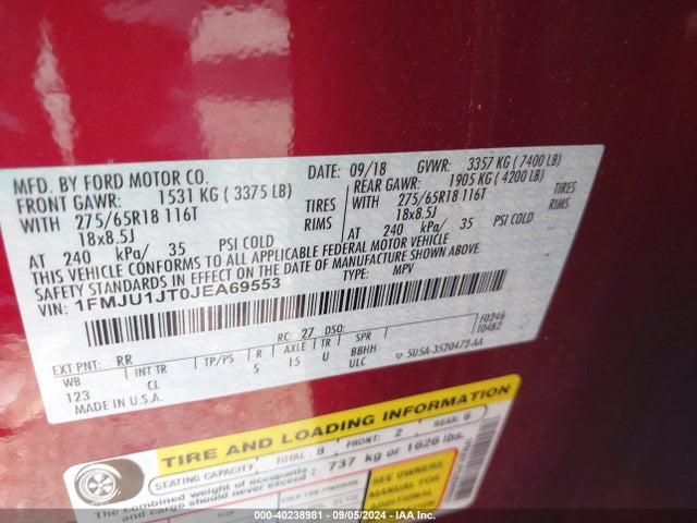1FMJU1JT0JEA69553 Ford Expedition Xlt