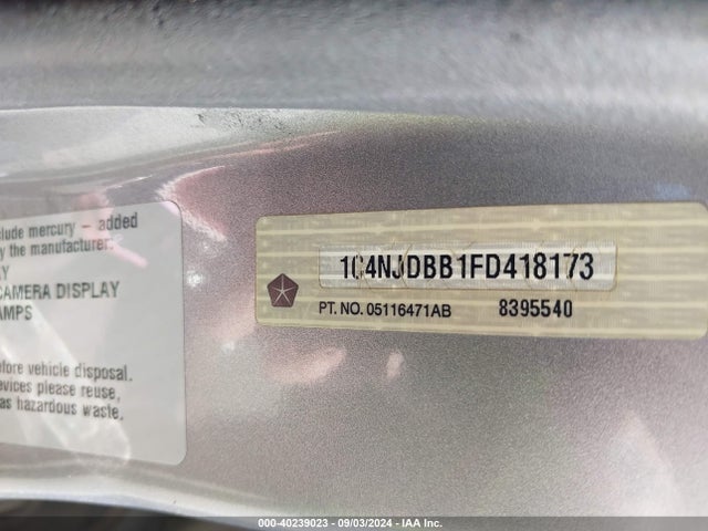 Jeep Compass Altitude Edition/sport 2015 1C4NJDBB1FD418173 Image 9