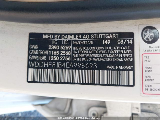 WDDHF8JB4EA998693 Mercedes-Benz E 350 4matic