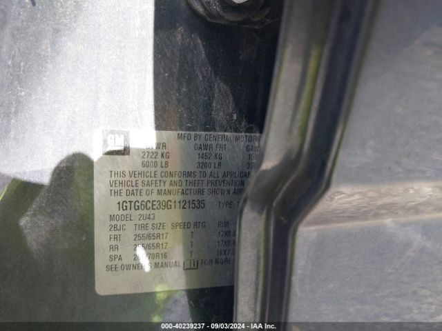 1GTG6CE39G1121535 GMC CANYON SLE
