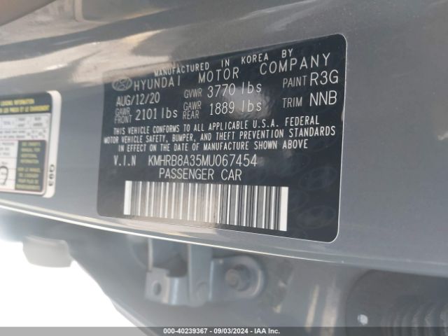 KMHRB8A35MU067454 Hyundai Venue Se