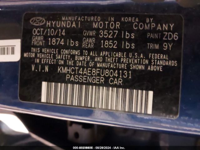 KMHCT4AE8FU804131 Hyundai ACCENT GLS