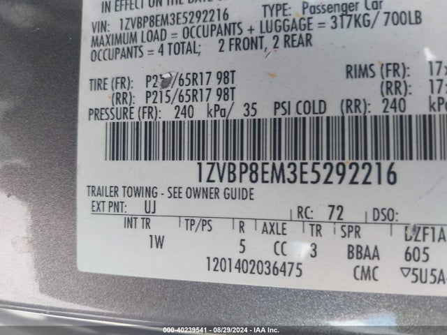 Ford Mustang V6 2014 1ZVBP8EM3E5292216 Image 9