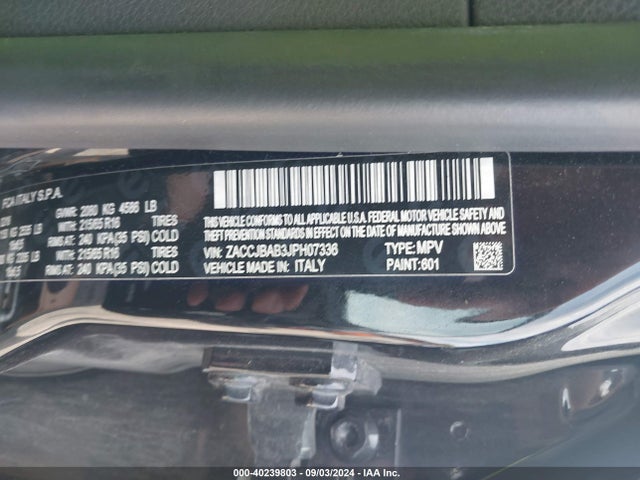 ZACCJBAB3JPH07336 Jeep Renegade Sport 4x4
