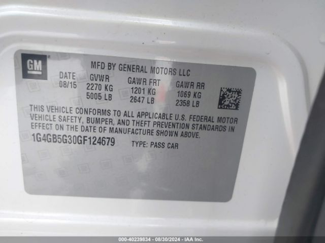 1G4GB5G30GF124679 Buick Lacrosse Leather