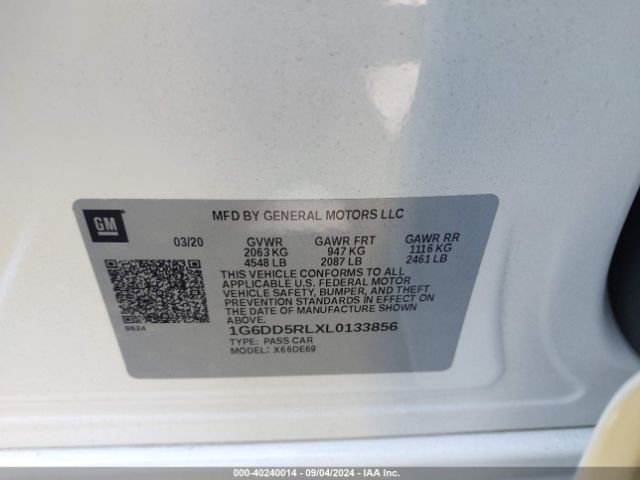1G6DD5RLXL0133856 Cadillac Ct4 V-series