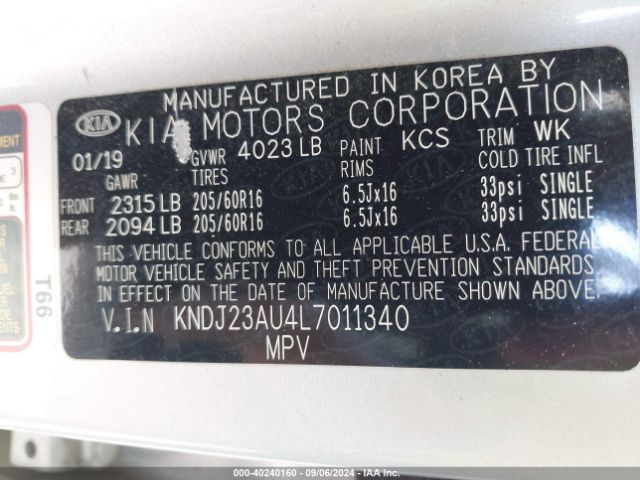 KNDJ23AU4L7011340 KIA SOUL S