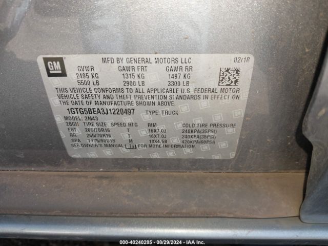 1GTG5BEA3J1220497 GMC Canyon