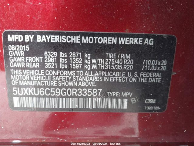5UXKU6C59G0R33587 BMW X6 Xdrive50i