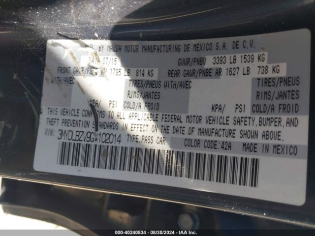 3MYDLBZV9GY102014 Scion IA