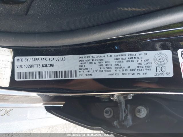 1C6SRFTT6LN389393 RAM 1500 Sport