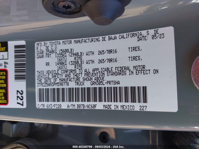 Toyota Tacoma Trail Edition 2023 3TMCZ5AN3PM598778 Image 9