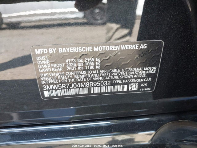 3MW5R7J04M8B95032 BMW 330i Xdrive