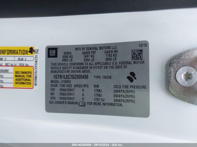 1GTN1LEC7GZ900438 GMC SIERRA 1500