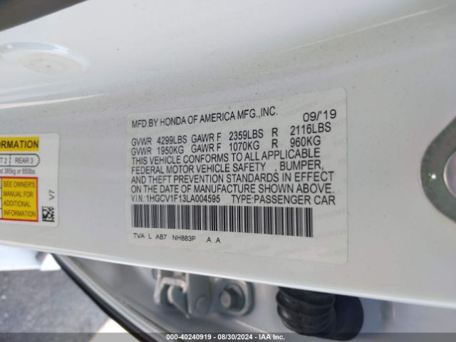 1HGCV1F13LA004595 Honda ACCORD LX