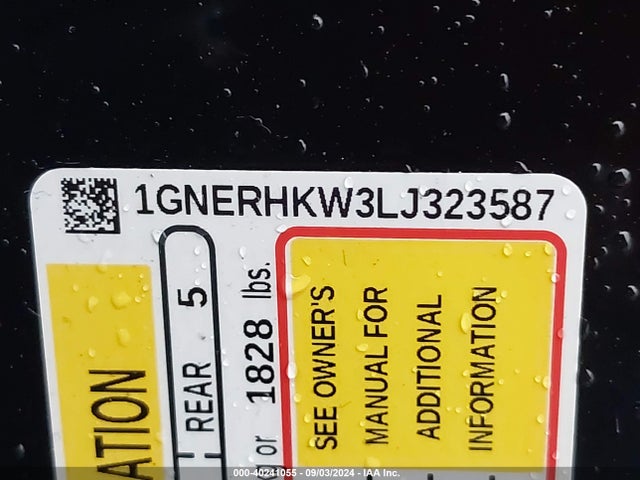 Chevrolet Traverse Lt 2020 1GNERHKW3LJ323587 Image 9