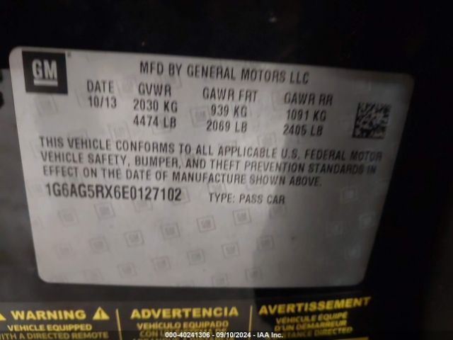 1G6AG5RX6E0127102 Cadillac Ats Standard