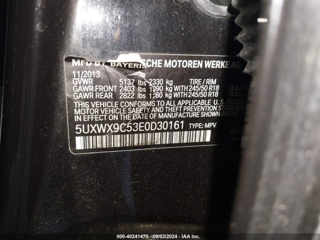 5UXWX9C53E0D30161 BMW X3 Xdrive28i