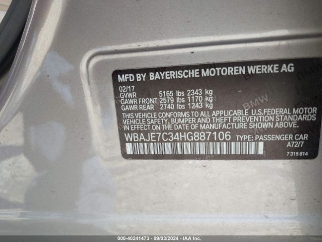 WBAJE7C34HG887106 BMW 540i Xdrive