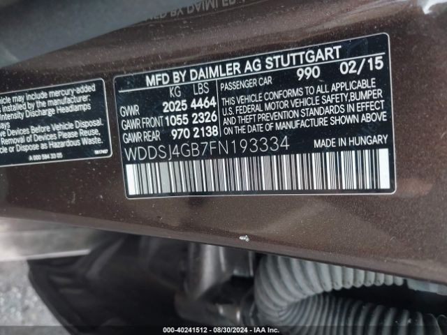 WDDSJ4GB7FN193334 Mercedes-Benz CLA 250 4MATIC