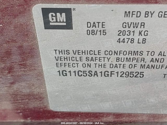 1G11C5SA1GF129525 Chevrolet Malibu Limited Lt
