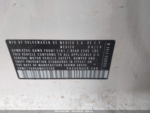 3VWC17AU5GM522700 Volkswagen Golf Sportwagen Tsi Limited Edition