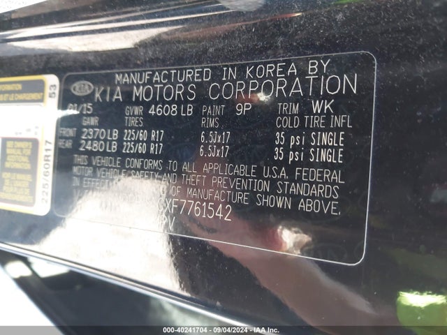 KIA Sportage Lx 2015 KNDPBCACXF7761542 Image 9