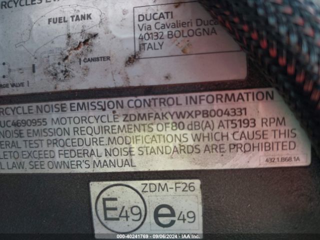 2023 DUCATI STREETFIGHTER ZDMFAKYWXPB004331 Photo 9