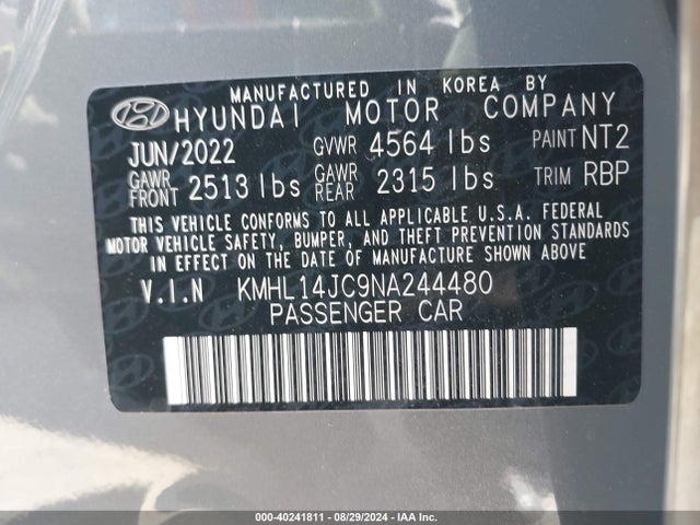KMHL14JC9NA244480 Hyundai t-gdi theta iii