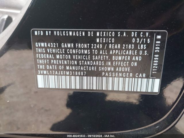 3VWL17AJXFM318687 Volkswagen Jetta 1.8t Sel