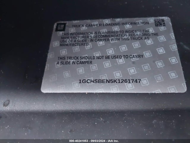 1GCHSBEN5K1261747 Chevrolet Colorado Wt