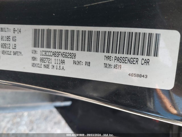 Chrysler 200 Limited 2015 1C3CCCAB3FN562920 Image 9