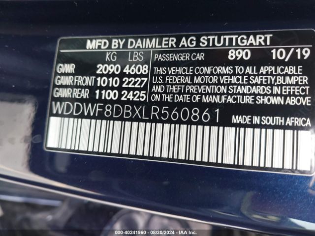 WDDWF8DBXLR560861 Mercedes-Benz C 300