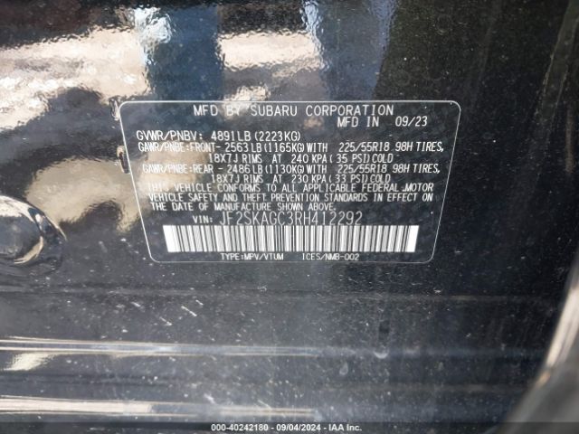 JF2SKAGC3RH412292 Subaru Forester Sport