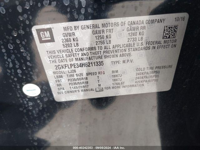 2GKFLPE34H6211335 GMC Terrain Slt