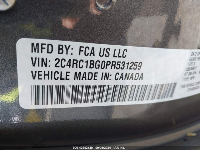 2C4RC1BG0PR531259 Chrysler Pacifica Touring L