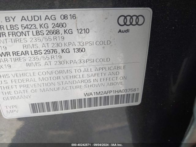 WA1M2AFP1HA037581 Audi Q5 2.0t Premium
