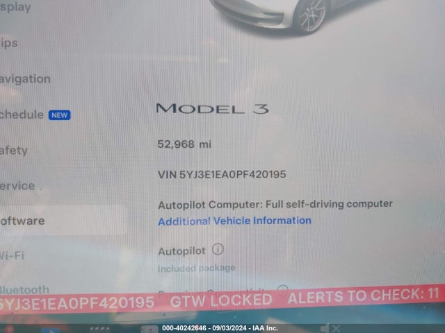 Tesla Model 3 Rear-wheel Drive 2023 5YJ3E1EA0PF420195 Image 7