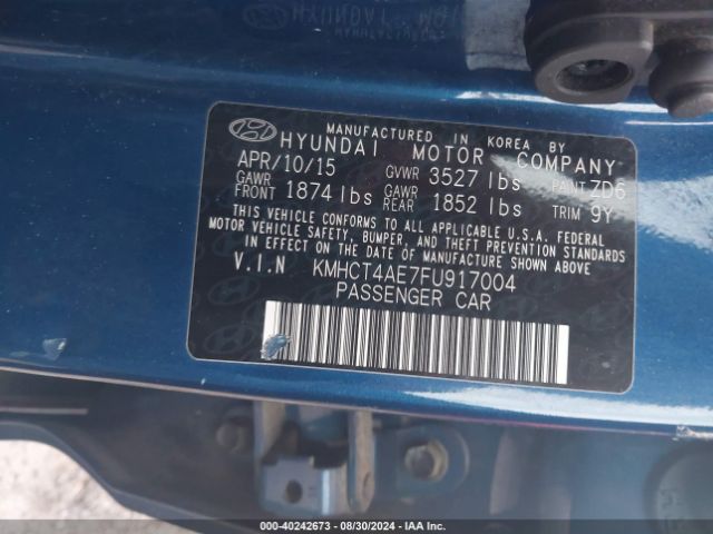 KMHCT4AE7FU917004 Hyundai ACCENT GLS