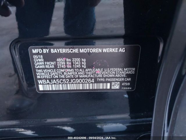 WBAJA5C52JG900264 BMW 530I