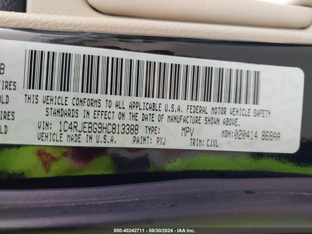 1C4RJEBG9HC813388 Jeep Grand Cherokee Limited 4x2