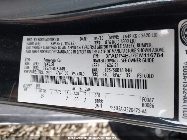 Ford FIESTA SE 2014 3FADP4BJ7EM116784 Image 9